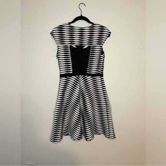 Betsey Johnson - Black and White Fit and Flare Dress - Size 8 - Picture 2 of 8